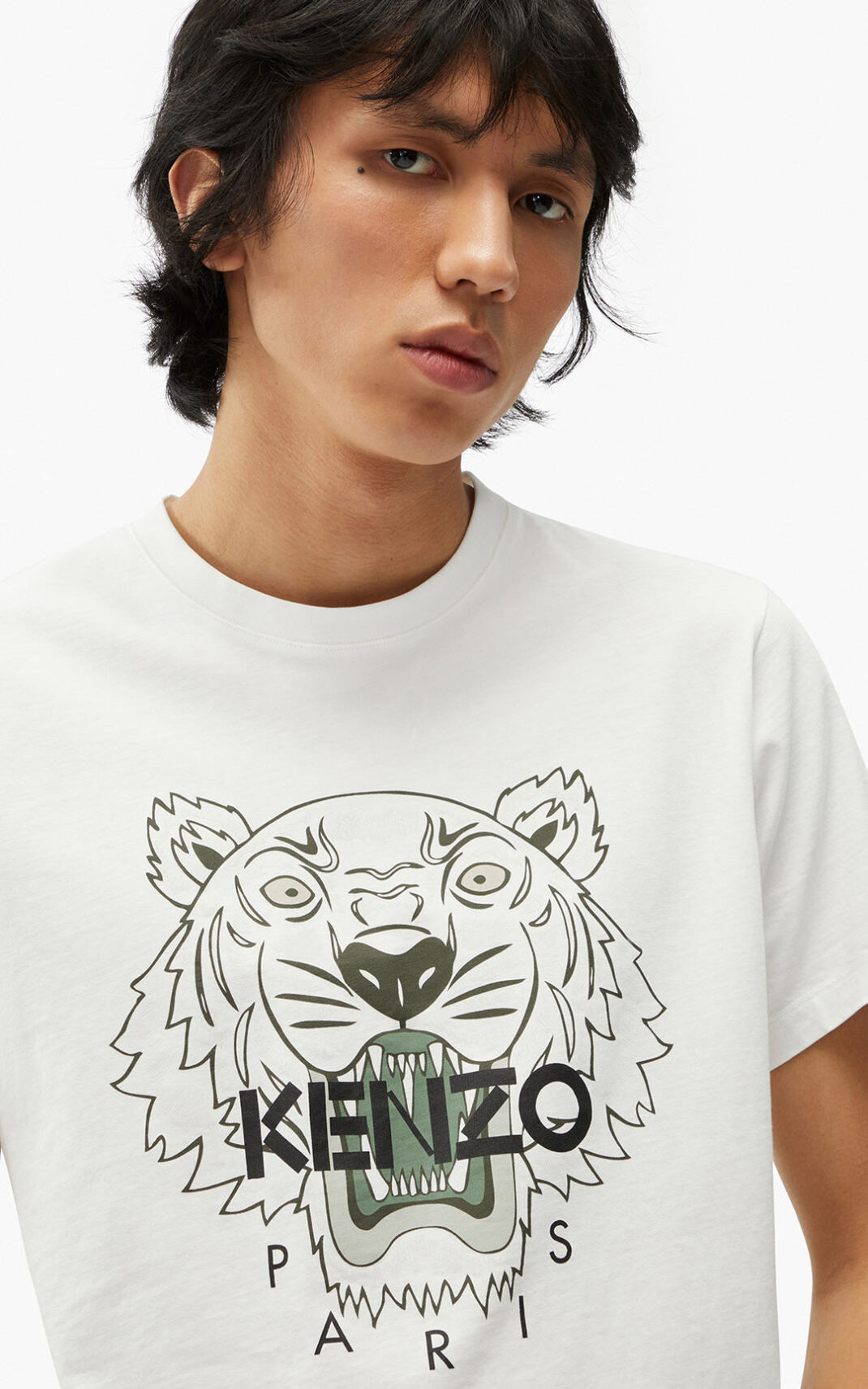 Kenzo Tiger Camisetas Hombre Blancas | 8069534-ON